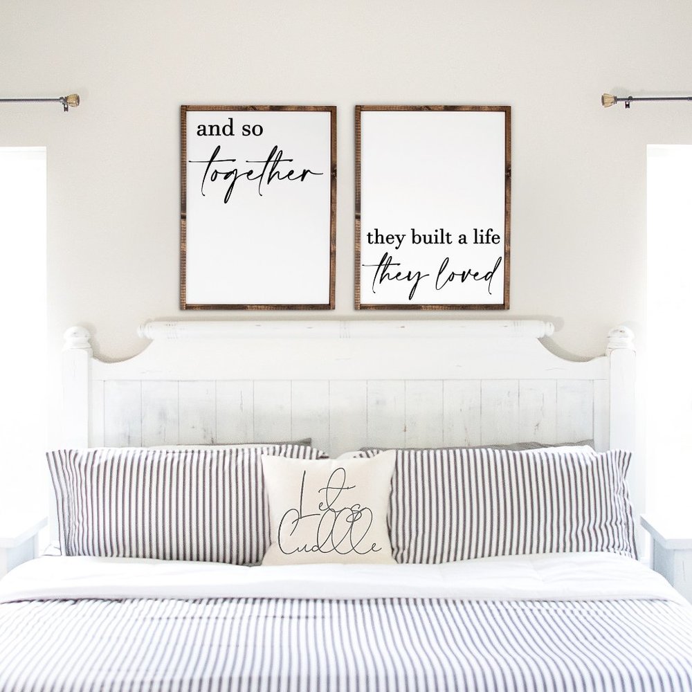 And so Together They Built a Life They Loved Framed Canvas Signs Wall Decor